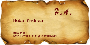 Huba Andrea névjegykártya